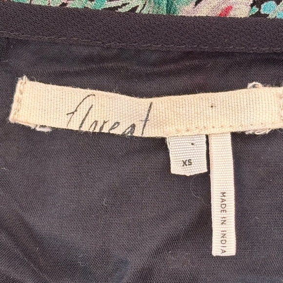 Anthropologie Floreat Ottava Peasant Tunic Mini Dress Boho Dark Floral Size XS - Picture 12 of 14